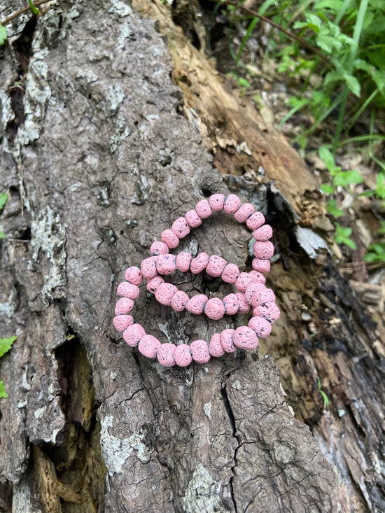 Pink Lava Stone Bracelet